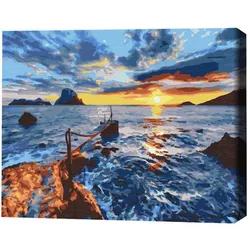 cumpără Tablou pe numere BrushMe BS24594C 40х50 сm (fără cutie) La apus în Chișinău 