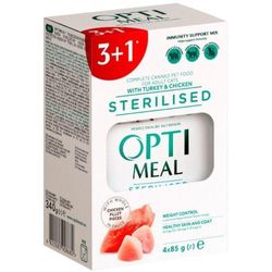 cumpără Hrană pentru animale de companie Optimeal 24231036 pouch Super Premium pentru pisici sterilizate, curcan și file de pui în sos, 3+1/85 g (8 buc. în cutie) în Chișinău 