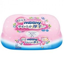 Влажные салфетки для новорожденных Moony 60 шт в контейнере