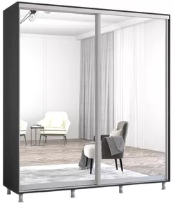 купить Шкаф Mobildor-Lux Aron-S uși glisante din oglinzi (190x60x220H cm) Anthracite в Кишинёве 