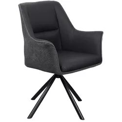 купить Стул Deco Blum C2595V Piele Black + Stofa Boogie 68 Dark Grey в Кишинёве 