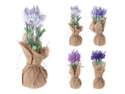 Floare artificiala "Seagrass" 29cm in ghiveci din iuta