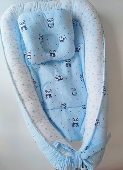 Гнёздышко в кроватку Pampy Blue Panda