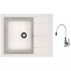 купить Мойка кухонная со смесителем Dr.Gans Nika 580 + SanDonna F 9995 alb в Кишинёве 