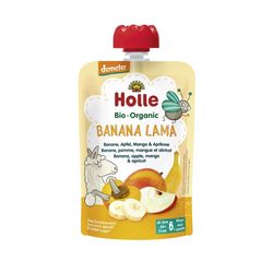 Пюре Banana-Lama с бананом, яблоком, манго и абрикосом с 6 месяцев Holle Bio Organic, 100 г