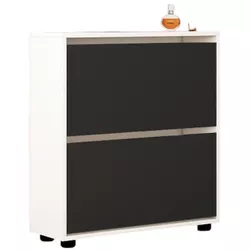 купить Полка для обуви Mobildor-Lux Leo 60x27x86H cm White/Anthracite в Кишинёве 