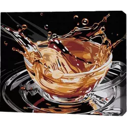 купить Картина по номерам BrushMe RMGB019FC 30x40сm (pânză neagră/fără cutie) Strop de cafea в Кишинёве 