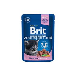 Brit Premium Cat Kitten White Fish pentru pisoi cu peste 100g