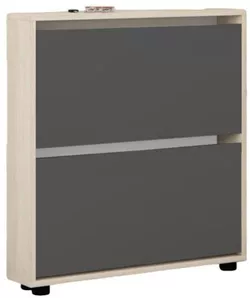 cumpără Raft pentru încălțăminte Mobildor-Lux Leo Slim 100x16x86H cm Sonoma/Anthracite în Chișinău 