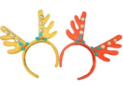 Обруч карнавальный "Рога Оленя" с колокольчиками, ярких цв