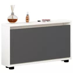 cumpără Raft pentru încălțăminte Mobildor-Lux Leo Slim 80x16x47H cm White/Anthracite în Chișinău 