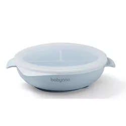 купить Посуда для кормления BabyOno 1661/01 Placa de silicon cu ventuza si capac (albastru) в Кишинёве 