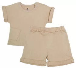 cumpără Haine pentru copii Minikin 25062092 Naturelle Комплект футболка и шорты р-р92, бежевый, унисекс în Chișinău 