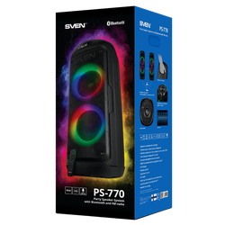 Partybox SVEN "PS-770" 100W, TWS, Bluetooth, FM, USB, microSD, LED-display, 4400mA*h