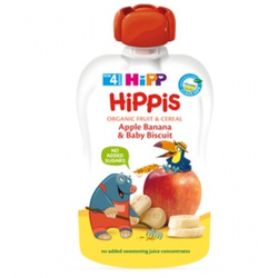 Hipp Фруктовый сюрприз из яблок и бананов с печеньем 4+ мес., 100 г