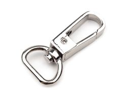 Metal swivel eye snap hook, width 15 mm / silver