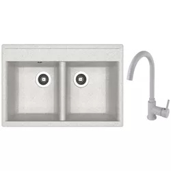 cumpără Chiuvetă bucătărie cu bateria Dr.Gans Astra 780 + SanDonna F 7073 gri în Chișinău 