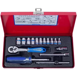 cumpără Set de unelte de mână King Tony 2516MR набор 1/4" торцевых головок 6 гран., принадлежностей, 16 предм în Chișinău 