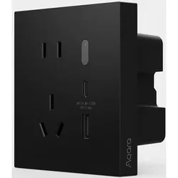 cumpără Priză electrică Aqara Smart Socket H2 Black, 1 USB, 1 Type-C, zigbee 3.0, черный (ZNQBCZ11LM) în Chișinău 