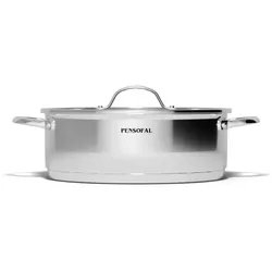 cumpără Cratiță Pensofal Tegame cilindrico a due maniglie con coperchio vetro 24 cm New Era în Chișinău 