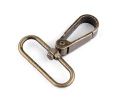 Metal swivel eye snap hook, 39 mm / vintage brass