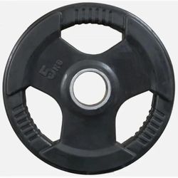 cumpără Ganteră PX Sport 21804 Disc Black Rubber Coated 3-Grip Weight Plate 5.0kg, WP085-51.5-5 în Chișinău 