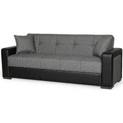 купить Диван Trendy Meda, extensibila cu lada de depozitare, 215x80x80cm, Gri/Negru в Кишинёве 