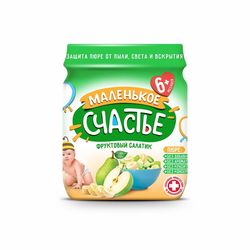 Пюре фруктовый салатик Маленькое Счастье, 90гр