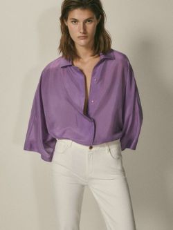 Блуза Massimo Dutti Фиолетовый 5172/573/628