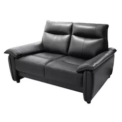 купить Диван Deco Barton cu 2 locuri piele naturala Black (382) в Кишинёве 