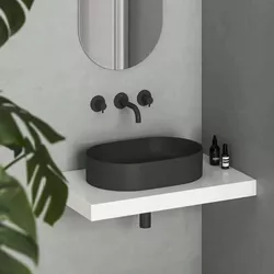 купить Раковина Ravak Ceramic Slim 550 O 55x37x12cm Black matt XJX0D155000 в Кишинёве 