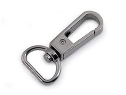 Metal swivel eye snap hook, width 15 mm / black nickel