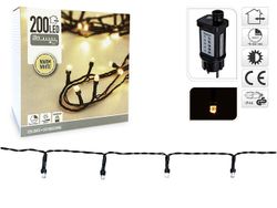 Огни новогодние "Алмаз" 200LED тепл-бел, 20m, таймер, регул