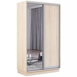 cumpără Dulap Mobildor-Lux Fox uși glisante din oglindă și PAL (100x60x200H cm) Sonoma în Chișinău 