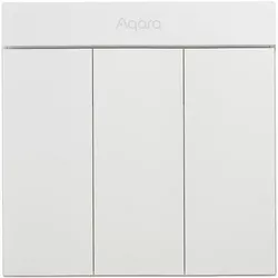 купить Выключатель электрический Aqara by Xiaomi ZNQBKG26LM White H1M - 3 клавиши (c нулём) квадратный подрозетник в Кишинёве 