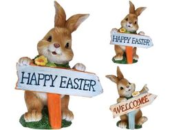 Сувенир пасхальный кролик "HAPPY EASTER" 18.5X13.5X8cm,2 диз