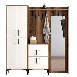 cumpără Mobilă pentru antreu Trendy Berlin ABC, Nuc, Alb, 180x200x35cm (GTR001373) în Chișinău 