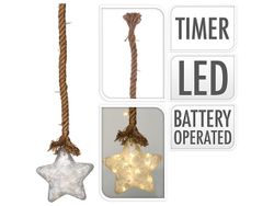 Лампа на канате "Звезда" 19LED, 15cm, 1m, тепло-белый