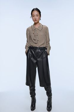 Блуза ZARA Коричнево-бежевый 7901/229/704