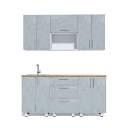Кухня 1800 МДФ Mat Stone Grey Wood
