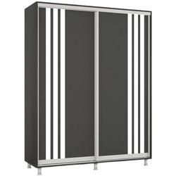 cumpără Dulap Mobildor-Lux Aron cu uși glisante сu lamele (150x60x200H cm) Anthracite în Chișinău 