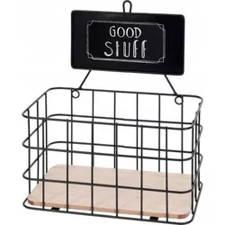 cumpără Accesoriu pentru bucătărie H&S 46697 suspendat, metal/mdf 21x13x23cm, negru în Chișinău 