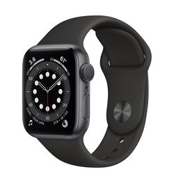 Apple Watch Series 6 GPS, 40mm, Aluminum Case with Black Sport Band, MG133 GPS, Space Gray