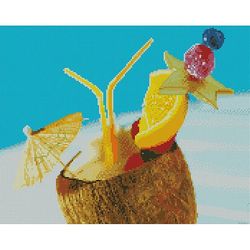 купить Картина по номерам Strateg FA12106 Алмазная мозаика Гавайский коктейль в Кишинёве 