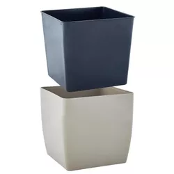 cumpără Ghiveci pentru flori Aleana 115083 Cvadro 16x16x15.5 cm, cacao în Chișinău 