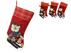 Сапог для подарков 23X45cm "Дед Мороз с лыжами"