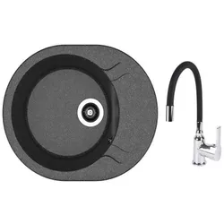 купить Мойка кухонная со смесителем Dr.Gans Berta 580 + SanDonna F 9995 negru в Кишинёве 