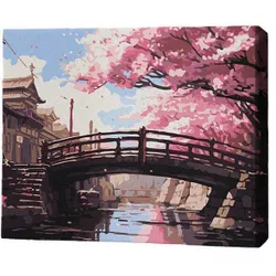 купить Картина по номерам BrushMe RMG0022FC 30x40сm (fără cutie) Înflorirea sakurei в Кишинёве 