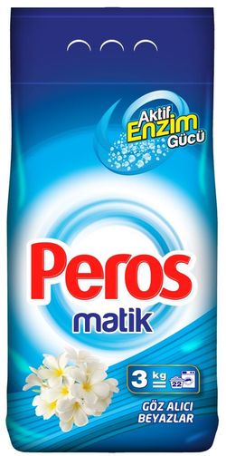 Универсальный стиральный порошок для автоматической стирки PEROS 3кг. White & Bright