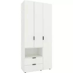 cumpără Dulap Nex Home A002L cu usi batante, 1000x420x2300mm, White Snow în Chișinău 